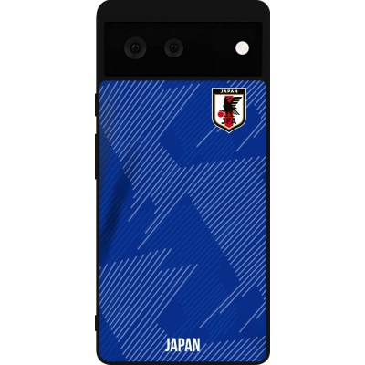 Coque Google Pixel 6 - Silicone rigide noir Maillot de football Japon 2022 personnalisable