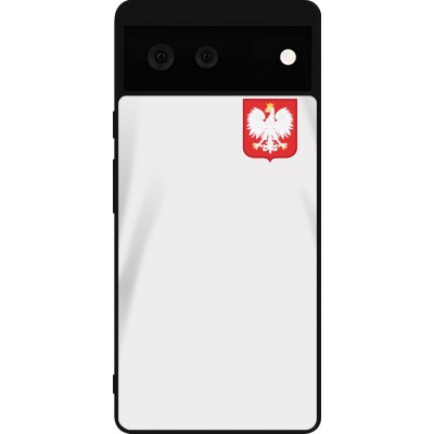 Coque Google Pixel 6 - Silicone rigide noir Maillot de football Pologne 2022 personnalisable