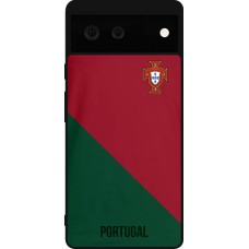 Coque Google Pixel 6 - Silicone rigide noir Maillot de football Portugal 2022