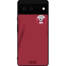 Coque Google Pixel 6 - Silicone rigide noir Maillot de football Qatar 2022 personnalisable