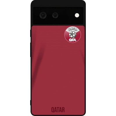 Coque Google Pixel 6 - Silicone rigide noir Maillot de football Qatar 2022 personnalisable