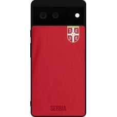 Coque Google Pixel 6 - Silicone rigide noir Maillot de football Serbie 2022 personnalisable