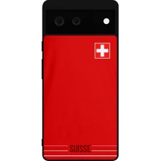 Coque Google Pixel 6 - Silicone rigide noir Football shirt Switzerland 2022