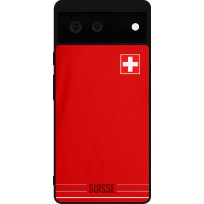 Coque Google Pixel 6 - Silicone rigide noir Football shirt Switzerland 2022