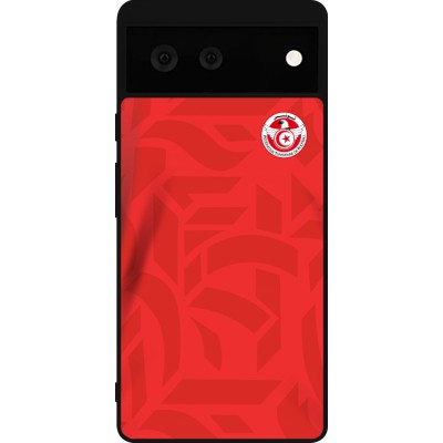 Coque Google Pixel 6 - Silicone rigide noir Maillot de football Tunisie 2022 personnalisable