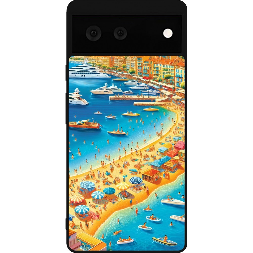 Coque Google Pixel 6 - Silicone rigide noir French Riviera People