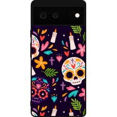 Coque Google Pixel 6 - Silicone rigide noir Halloween 2023 mexican style