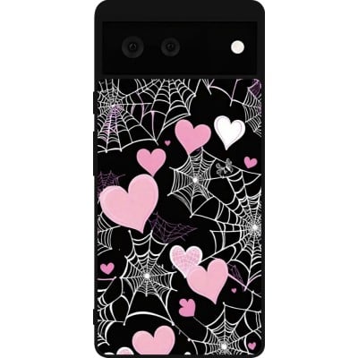 Coque Google Pixel 6 - Silicone rigide noir Halloween 2024 girly