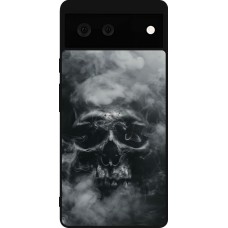 Coque Google Pixel 6 - Silicone rigide noir Halloween 2024 smoky skull