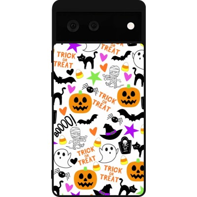 Coque Google Pixel 6 - Silicone rigide noir Halloween 2024 trick or treat