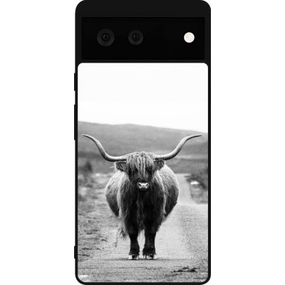 Coque Google Pixel 6 - Silicone rigide noir Highland cattle