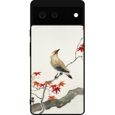 Coque Google Pixel 6 - Silicone rigide noir Japanese Bird