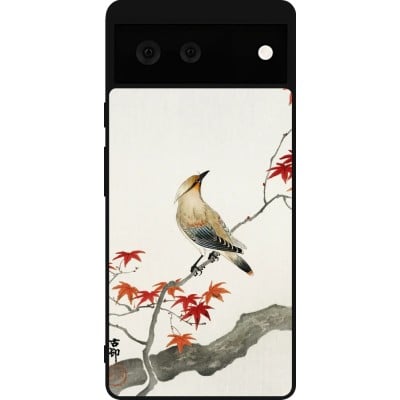 Coque Google Pixel 6 - Silicone rigide noir Japanese Bird