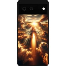 Coque Google Pixel 6 - Silicone rigide noir Lueur Céleste Zenith