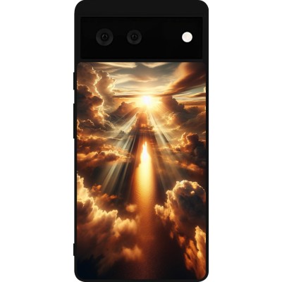 Coque Google Pixel 6 - Silicone rigide noir Lueur Céleste Zenith