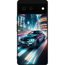 Coque Google Pixel 6 - Silicone rigide noir BMW M4 Tokyo Night