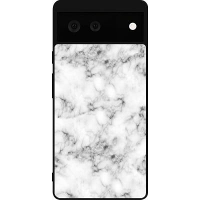 Coque Google Pixel 6 - Silicone rigide noir Marble 01