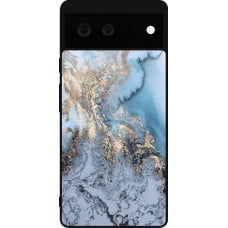 Coque Google Pixel 6 - Silicone rigide noir Marble 04