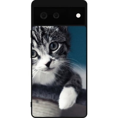 Coque Google Pixel 6 - Silicone rigide noir Meow 23