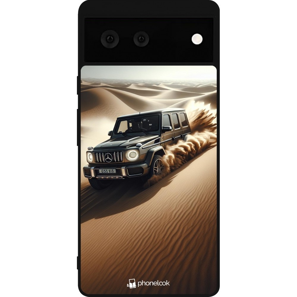 Coque Google Pixel 6 - Silicone rigide noir Mercedes G Drift Desert