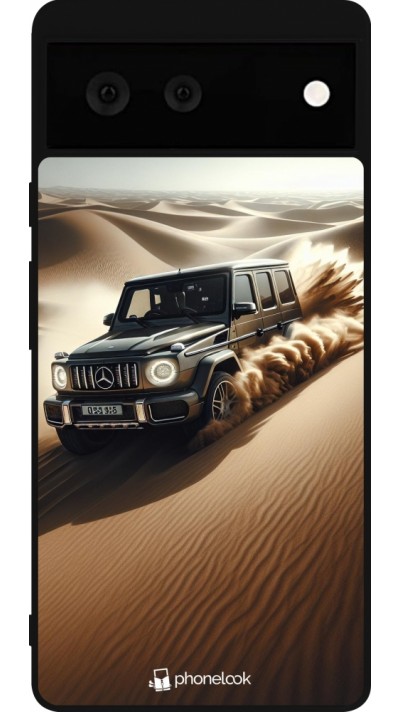 Coque Google Pixel 6 - Silicone rigide noir Mercedes G Drift Desert