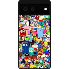 Google Pixel 6 Case Hülle - Silikon schwarz Mixed cartoons