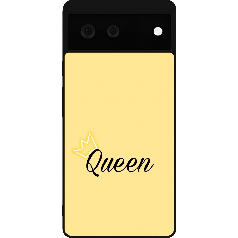 Coque Google Pixel 6 - Silicone rigide noir Mom 2024 Queen