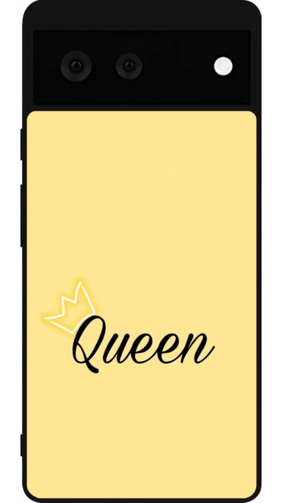 Coque Google Pixel 6 - Silicone rigide noir Mom 2024 Queen