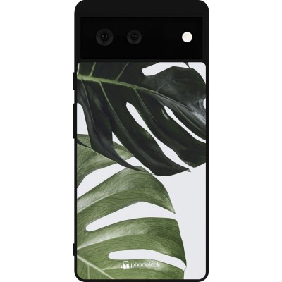 Coque Google Pixel 6 - Silicone rigide noir Monstera Plant