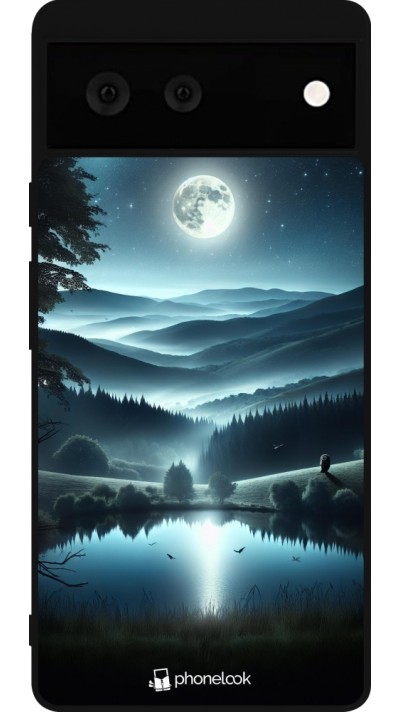 Coque Google Pixel 6 - Silicone rigide noir Night Sky View