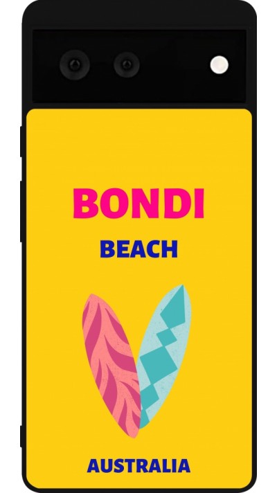 Coque Google Pixel 6 - Silicone rigide noir Pop Summer Destination Bondi