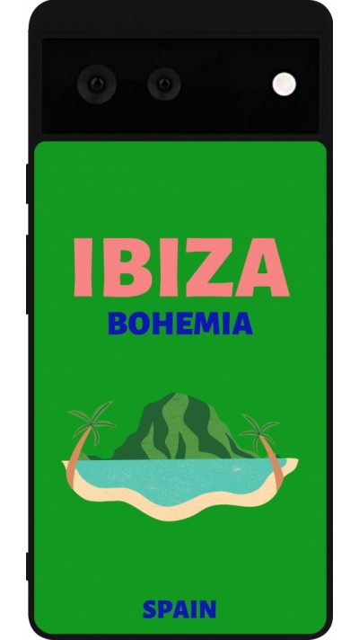 Coque Google Pixel 6 - Silicone rigide noir Pop Summer Destination Ibiza