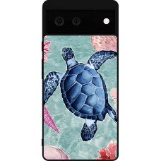 Coque Google Pixel 6 - Silicone rigide noir Preppy Turtle