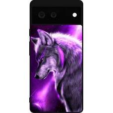 Coque Google Pixel 6 - Silicone rigide noir Purple Sky Wolf