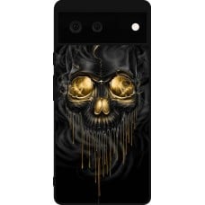 Coque Google Pixel 6 - Silicone rigide noir Skull 02