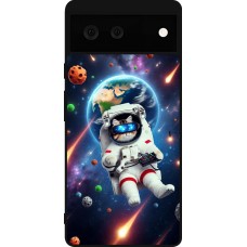 Coque Google Pixel 6 - Silicone rigide noir VR SpaceCat Odyssey