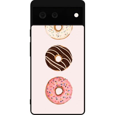 Coque Google Pixel 6 - Silicone rigide noir Spring 23 donuts