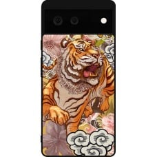 Coque Google Pixel 6 - Silicone rigide noir Spring 23 japanese tiger