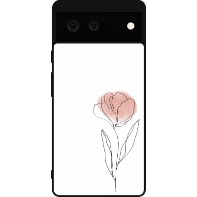 Coque Google Pixel 6 - Silicone rigide noir Spring 23 minimalist flower