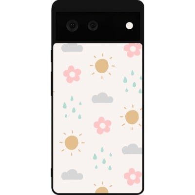 Coque Google Pixel 6 - Silicone rigide noir Spring 23 weather