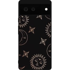 Coque Google Pixel 6 - Silicone rigide noir Suns and Moons