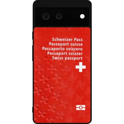 Coque Google Pixel 6 - Silicone rigide noir Swiss Passport