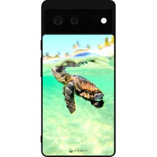 Coque Google Pixel 6 - Silicone rigide noir Turtle Underwater