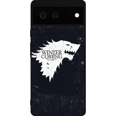 Coque Google Pixel 6 - Silicone rigide noir Winter is coming Stark