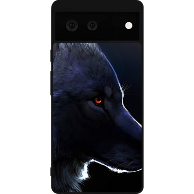 Coque Google Pixel 6 - Silicone rigide noir Wolf Shape