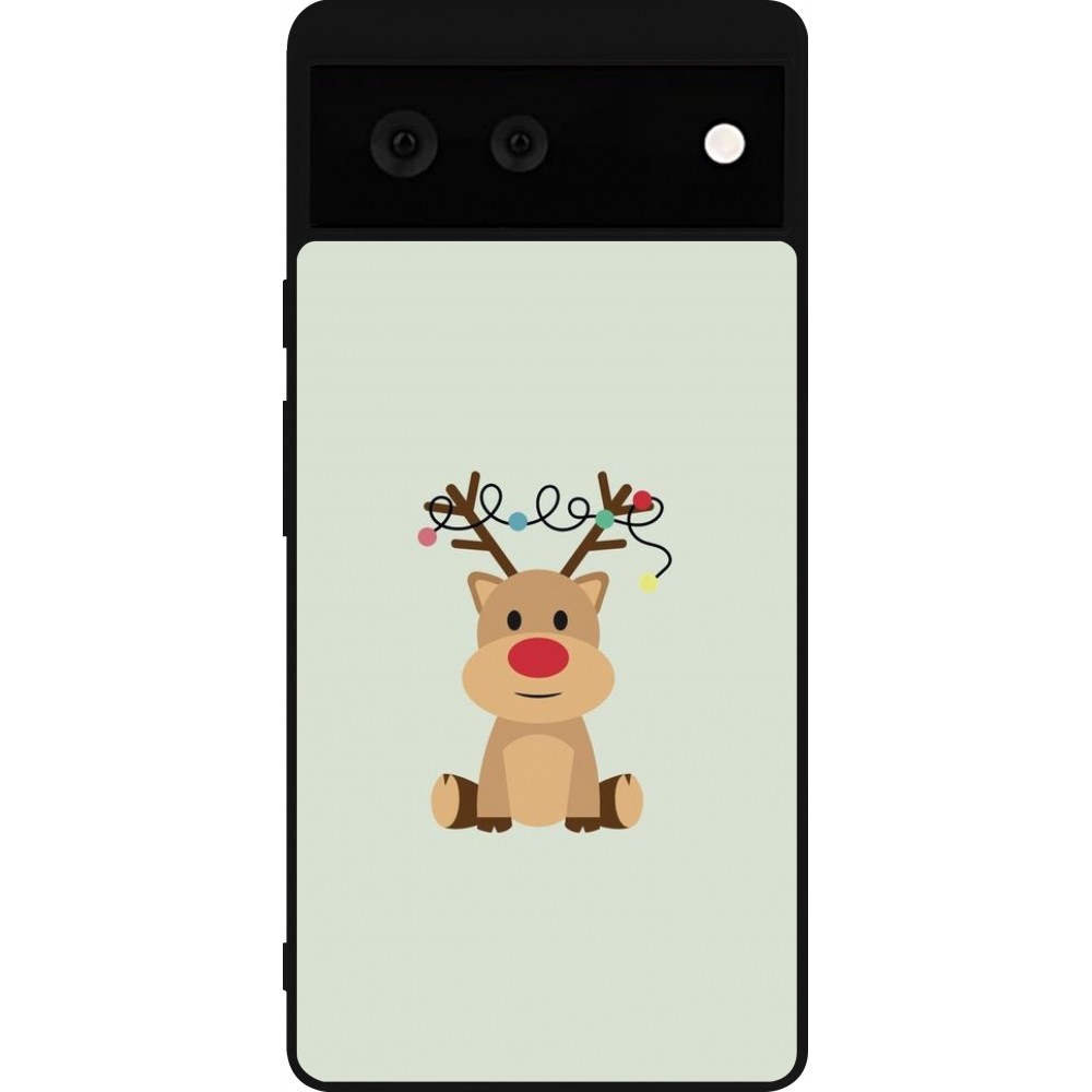 Coque Google Pixel 6 - Silicone rigide noir Christmas 22 baby reindeer