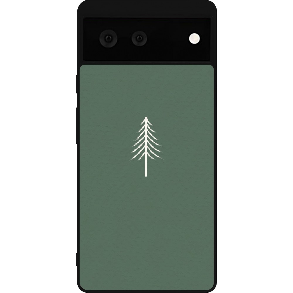 Coque Google Pixel 6 - Silicone rigide noir Christmas 22 minimalist tree