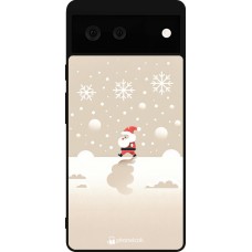 Coque Google Pixel 6 - Silicone rigide noir Noël 2023 Minimalist Santa