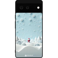 Coque Google Pixel 6 - Silicone rigide noir Noël 2023 Petit Père Flocon