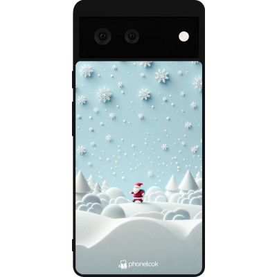 Coque Google Pixel 6 - Silicone rigide noir Noël 2023 Petit Père Flocon